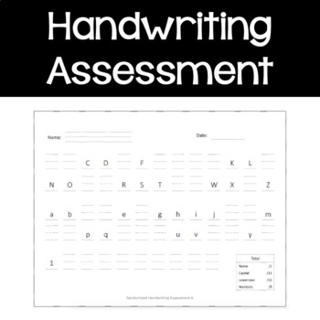 Preview of Handwriting Letter and Number Assessment