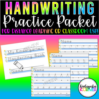 Preview of Handwriting Book Packet - Alphabet, Letters, Letter Formation Kindergarten, 1st