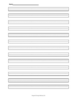Handwriting Boundary Paper with dashed lines 1cm. by Amy Lu | TPT