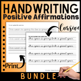 Handwriting Bundle: 48 Positive Affirmations for Cursive &