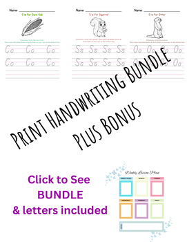 Preview of Handwriting Bundle Center Starter Capital Letters C O Q G S A I T J CUTE! FUN!