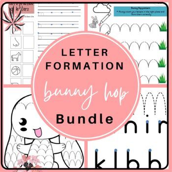 Preview of Handwriting: Bunny Hop Letter Formation Activity Bundle