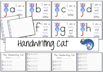 Preview of Handwriting Cat Posters, Booklets and Lined Pages
