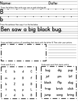 Preview of Handwriting Center: Consonants P, B, M