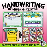Handwriting Certificates and Notes Pack - Fillable
