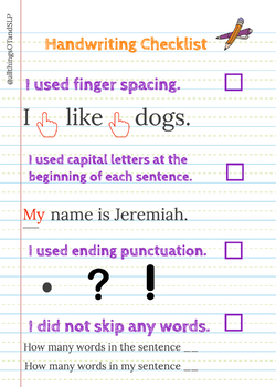 Preview of Handwriting Checklist - FREE