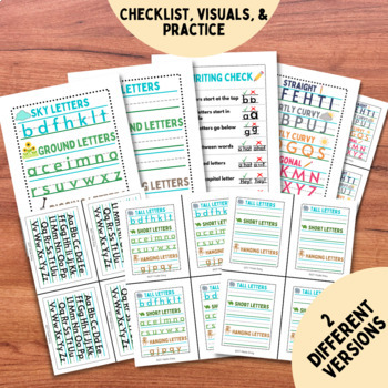 Handwriting Checklist, Upper and Lowercase Visuals, and Lowercase ...