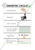 Handwriting Checklist for Students when Encoding (Writing)
