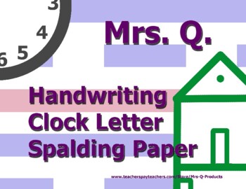 Preview of Handwriting Clock Letter Spalding Paper