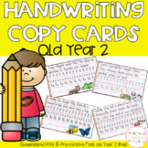 Handwriting Copy Cards - Queensland Year 2 print and pre-cursive