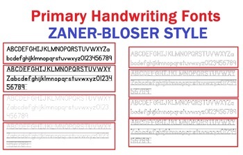Preview of Handwriting Font Packages - Similar to Zaner-Bloser