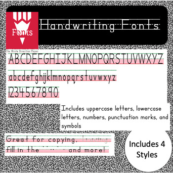 Preview of Handwriting Font- The Write Direction Paper™ Fonts- Pink Shaded (Personal Use)