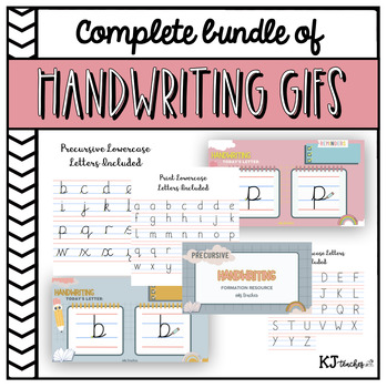 Preview of Handwriting Gifs Complete Bundle- cursive, precursive and print powerpoint