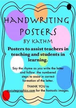 Preview of Handwriting Instructional Rhymes