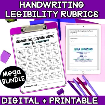 Preview of Handwriting Legibility Rubric MEGA BUNDLE (digital & printable)