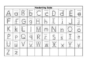 Preview of Handwriting Letter Guide - Landscape
