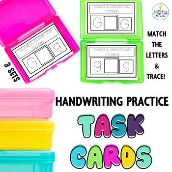 Preview of Handwriting Letter Task Cards Task Boxes for special education Letter Special Ed