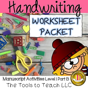 Preview of Handwriting Level 1 Part B Upper and Lowercase Manuscript Worksheets No Prep