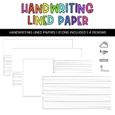 Handwriting Lined Papers with Icons (4 Included)