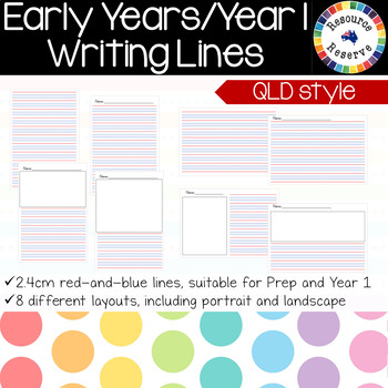 Preview of Handwriting Lines - Early Years/Prep/Year 1 {QLD style}