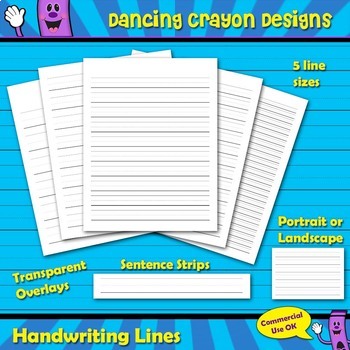 Preview of Handwriting Lines, Sentence Strips, Writing Line Clip Art