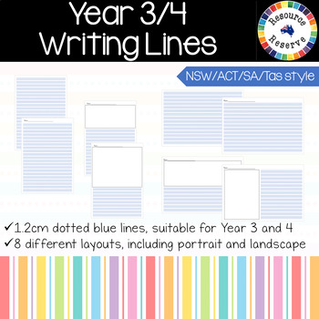Preview of Handwriting Lines - Year 3 and 4 {NSW/ACT/SA/Tas style}