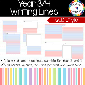 Preview of Handwriting Lines - Year 3 and 4 {QLD style}