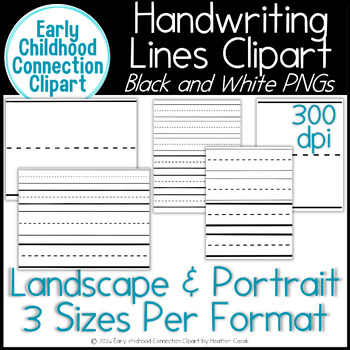 Preview of Handwriting Lines for Worksheets Clipart BUNDLE Landscape & Portrait Style