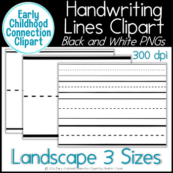 Preview of Handwriting Lines for Worksheets Clipart - LANDSCAPE Early Childhood Connection