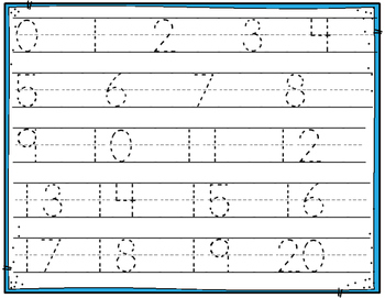 Handwriting Numbers 1-20 by Bilingual Printable Resources | TpT