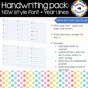 Preview of Handwriting Pack - Year 1 lines + letters {NSW/ACT/SA/Tas style}