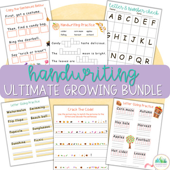 Preview of Handwriting Growing BUNDLE- Seasonal Handwriting Packets