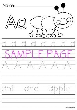 handwriting pages letters of the alphabet by from the pond tpt