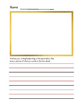 Lined paper with illustration box