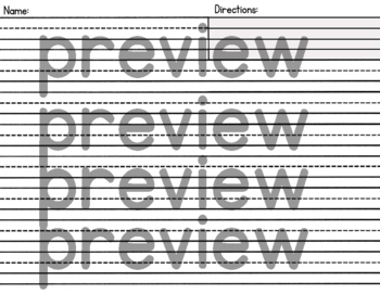 Preview of Handwriting Paper with Directions