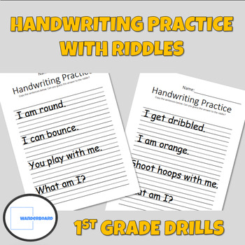 Preview of Handwriting Practice Alphabet Words Sentences Riddles 1st Grade