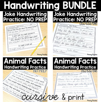 Preview of Handwriting Practice BUNDLE-NO PREP: Print & Cursive