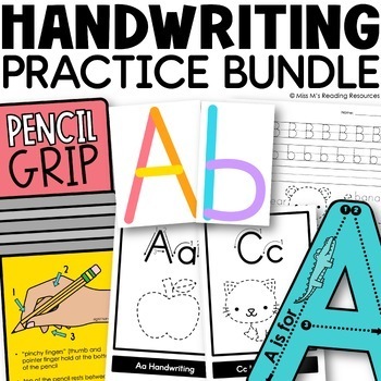 Preview of Handwriting Practice Bundle Letter Tracing and Formation Fine Motor Activities