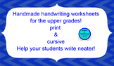 Handwriting for Middle & HS- College Ruled- 2 Print- 2 Cursive