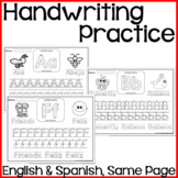 Handwriting Practice | Dual Language| English and Spanish