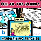 Handwriting Practice Fill-in-the-Blanks Boom Cards BUNDLE 