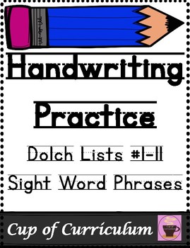 Preview of Sentence Writing Workbook  | Handwriting Fluency | Dolch Sight Word Phrases