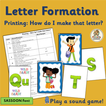 Preview of Handwriting Practice Instruction for Letter Formation - SASSOON Font