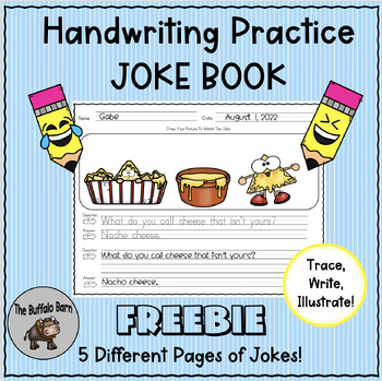 Preview of Handwriting Practice Joke Book- Morning Work- Joke of the Day FREEBIE!