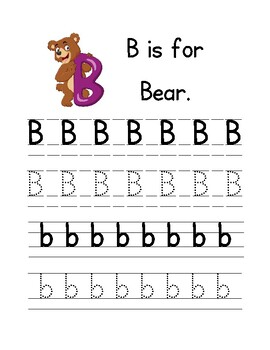 Alphabet Handwriting Practice - Letter B by Creativity Brain | TPT