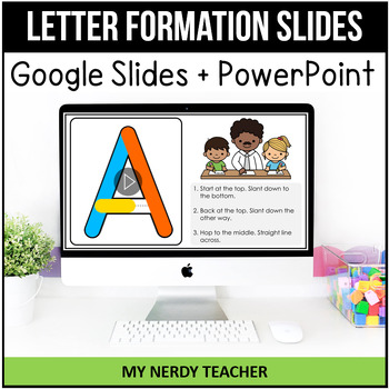 Preview of Handwriting Practice Letter Formation GIFs Digital Resources Letter Tracing Card