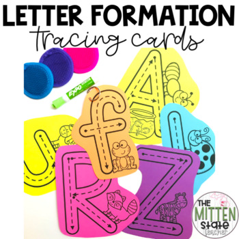 Preview of Handwriting Practice Letter Formation Tracing Cards