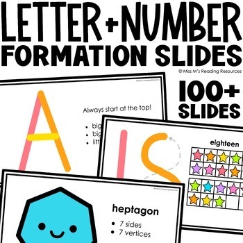 Preview of Handwriting Practice Letter and Number Formation GIFs | Shapes Digital Resources