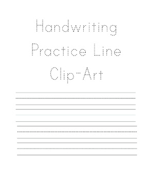 Preview of Handwriting Practice Lines PNG Clip Art Images for Worksheet Creation