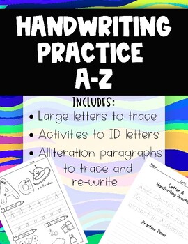 Handwriting Practice Pages A-Z by The Tiniest Teacher | TPT